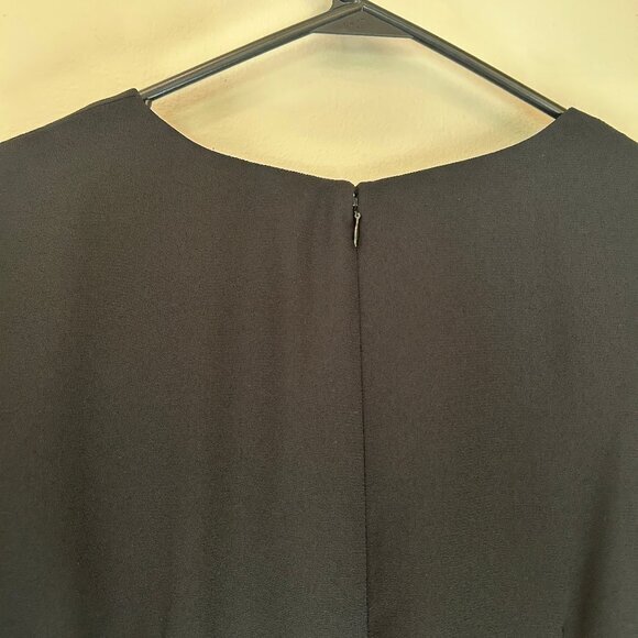 VINTAGE Jacqueline Ferrar short-sleeved black midi dress sz M - Picture 6 of 8